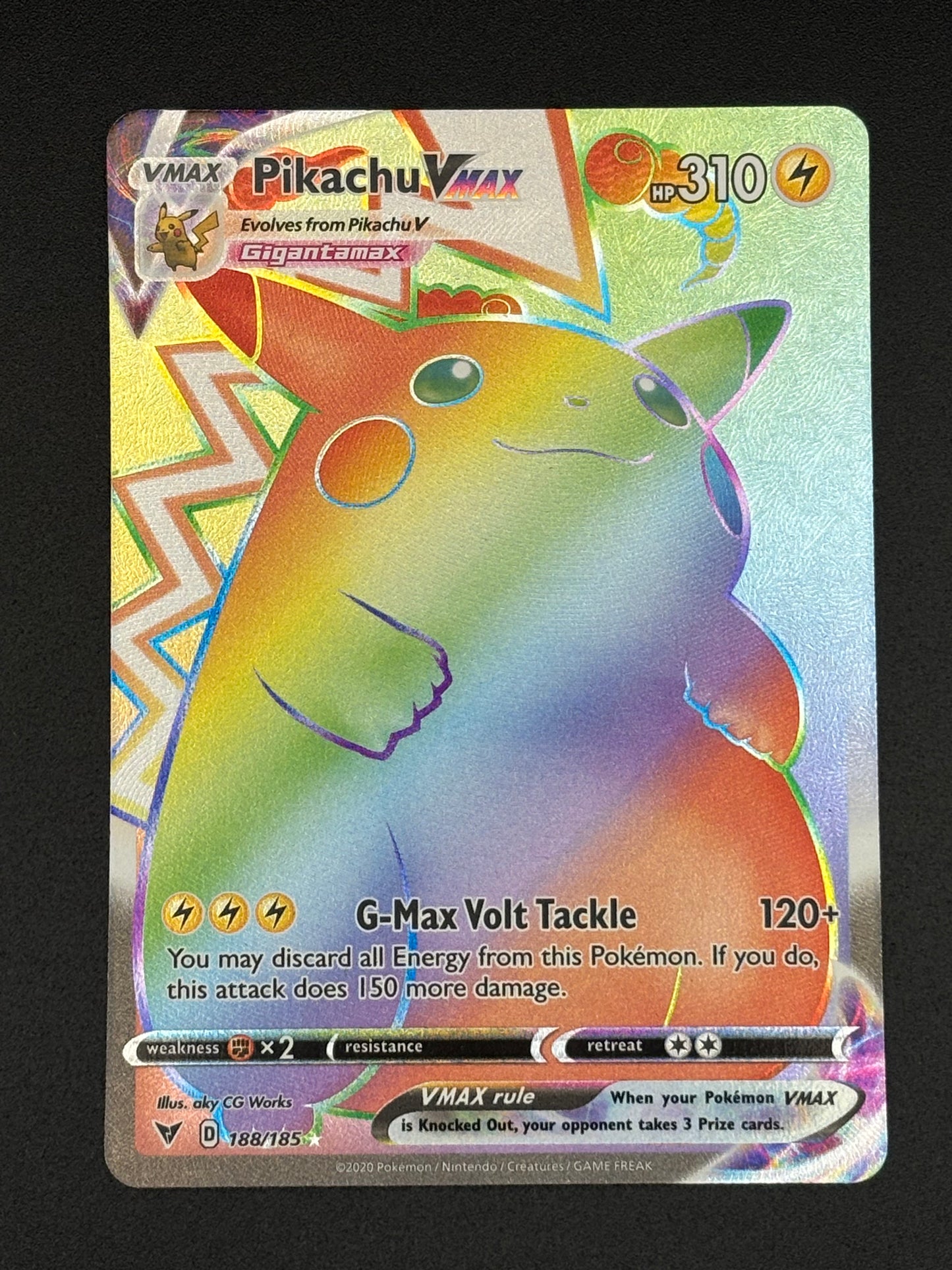 Pikachu Vmax Rainbow Rare 188/185 - Vivid Voltage